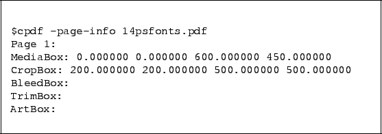 \begin{framed}
\small\verb!cpdf -draft -boxes in.pdf -o out.pdf!
\end{framed}