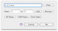 Editing the page range